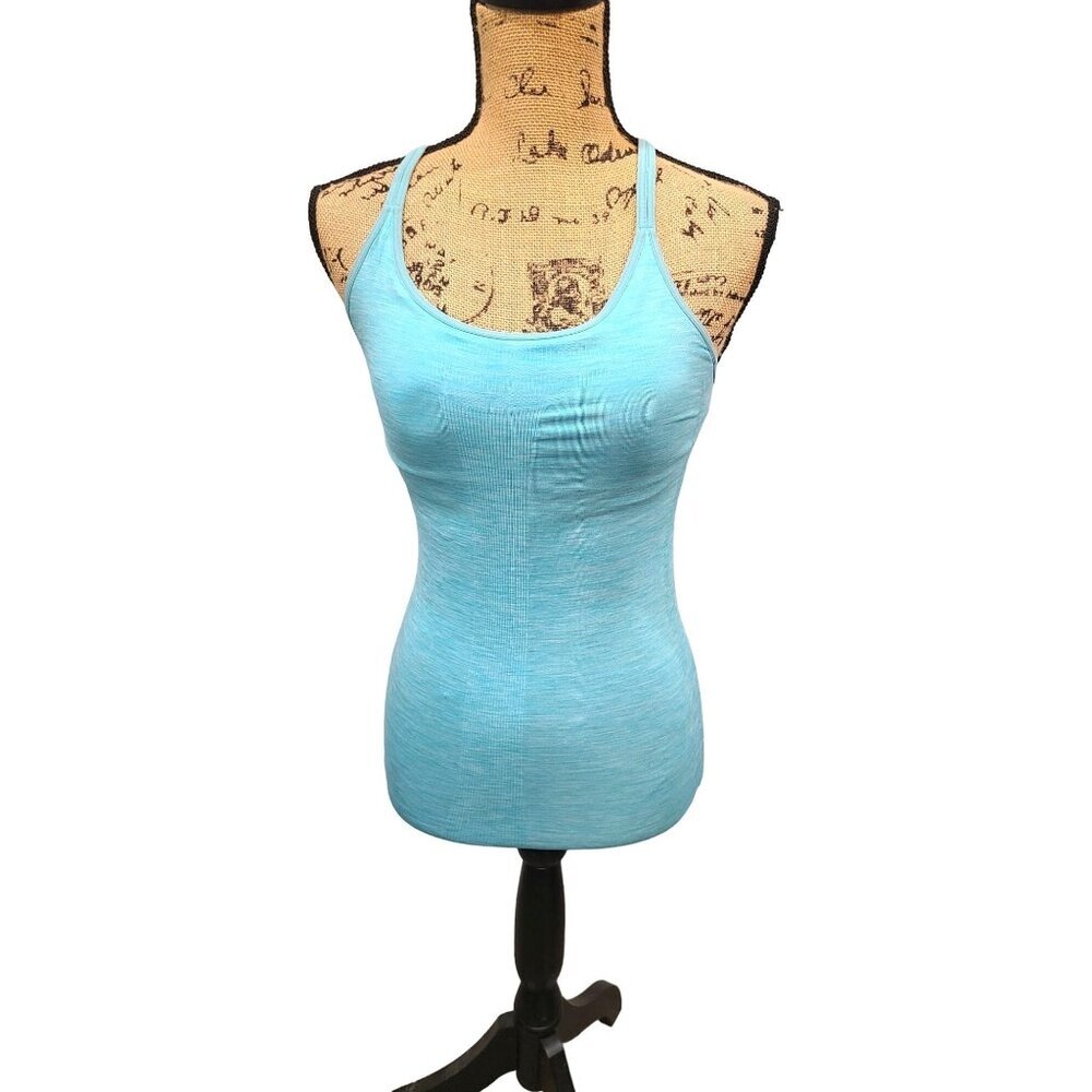 Athleta Tank Top Women's XS Renew Zip Aqua Blue Active Athleisure Gym Workout